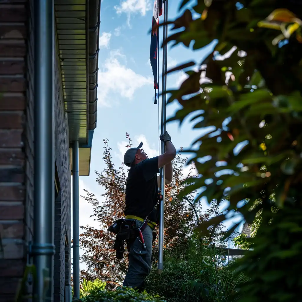 Installatie van Vlaggenstokhouders